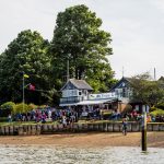 The Clubhouse decorated for the Centenary Regatta weekend 26-27th June 2021.