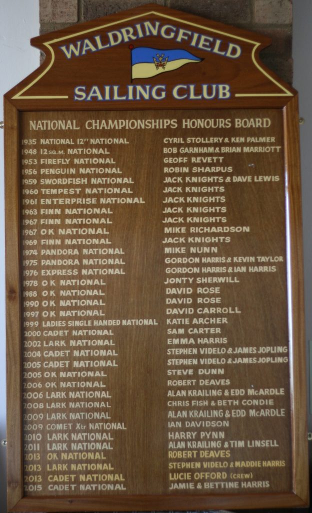 WSC National Championships Honours Boards to 2015